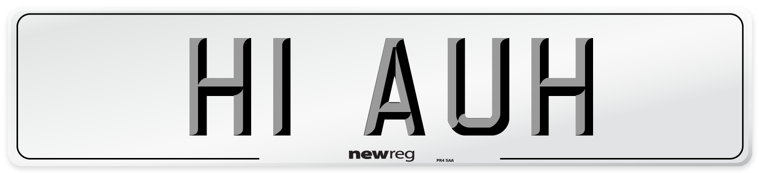 H1 AUH Number Plate from New Reg